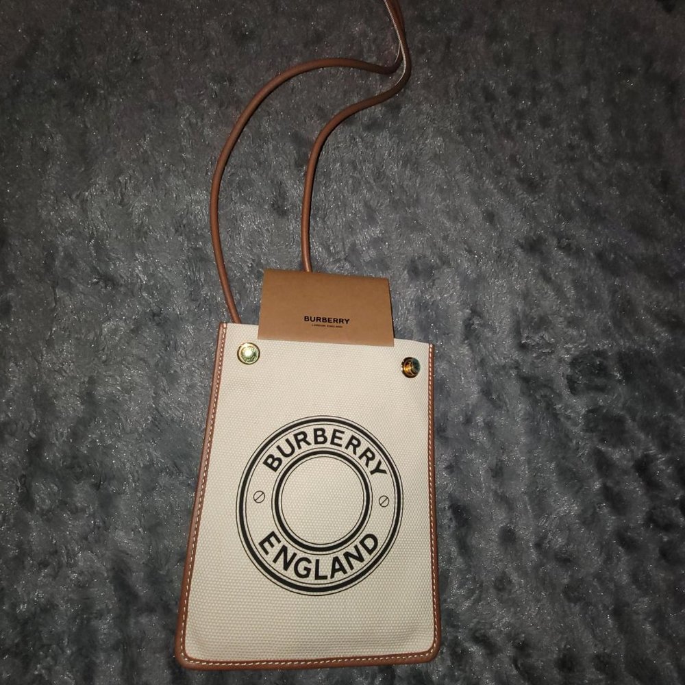 Burberry Leather Trimmed Printed Canvas Should Cross Body Bag